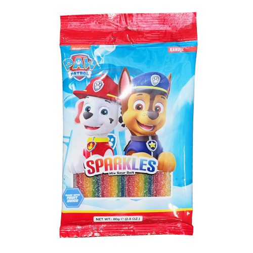 Paw Patrol Sparkles Belt mancsos gyümölcsös savanyú gumiszíj 80g