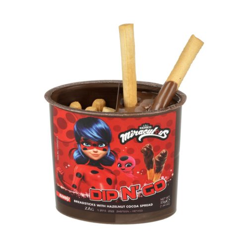 Katicabogár Dip N Go kakaós mogyorókrém ropogós pálcikák 55g