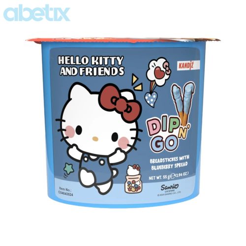 Dip N' Go Áfonyás tejturmixkrém és ropogós pálcikák 55g - Hello Kitty