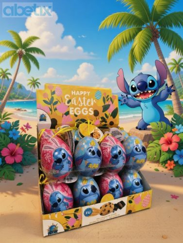 Stitch fém tojás csokis keksszel (24db) 10g